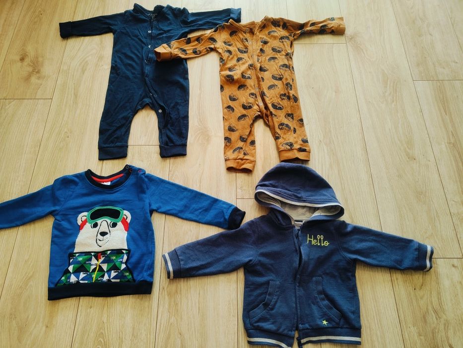 Zestaw pajace + bluzy r. 80