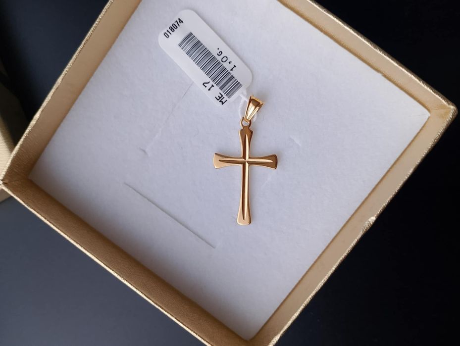 Łańcuszek + wisiorek "Krzyżyk" srebro pr. 925 pozłacane