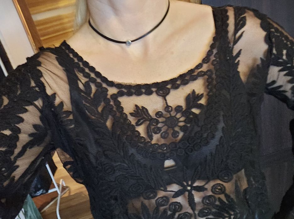 Bluzka koronkowa tiulowa r. S / M