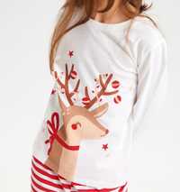 Nowa piżama świąteczna z reniferem dziecięca idealna na prezent r. 122