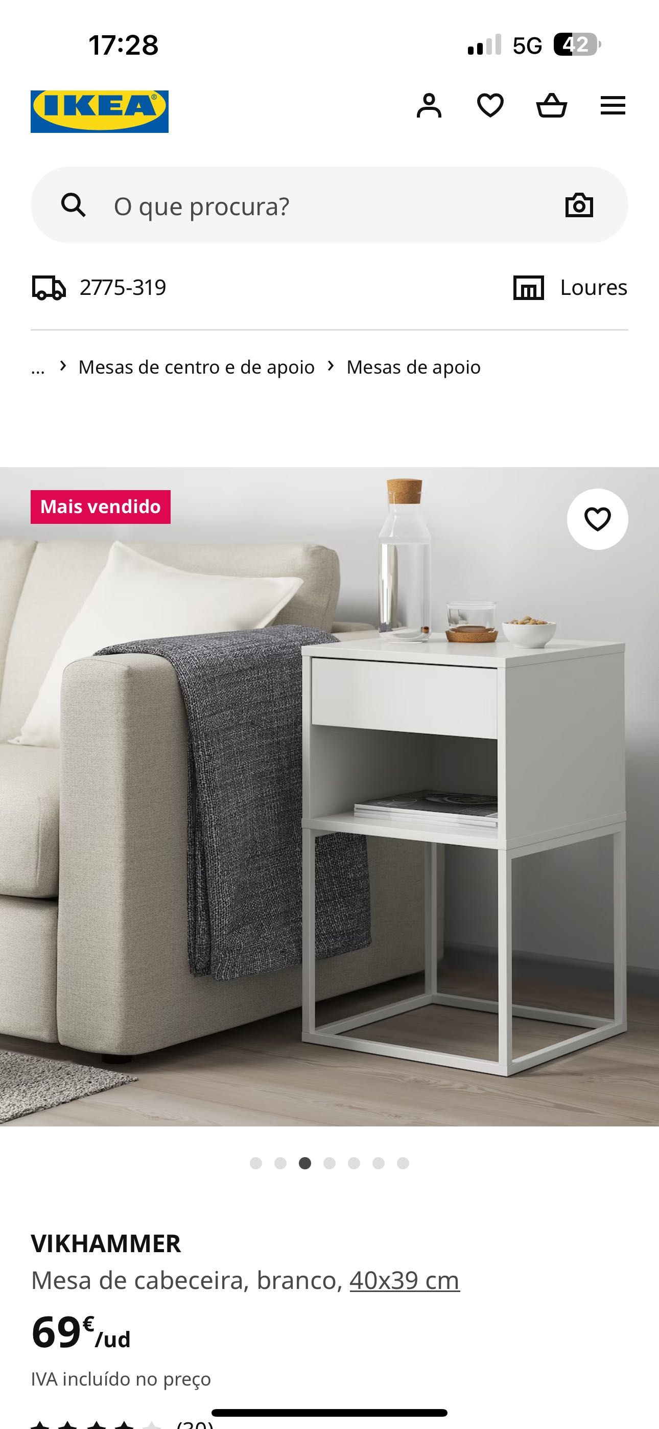 Mesas de cabeceira Ikea