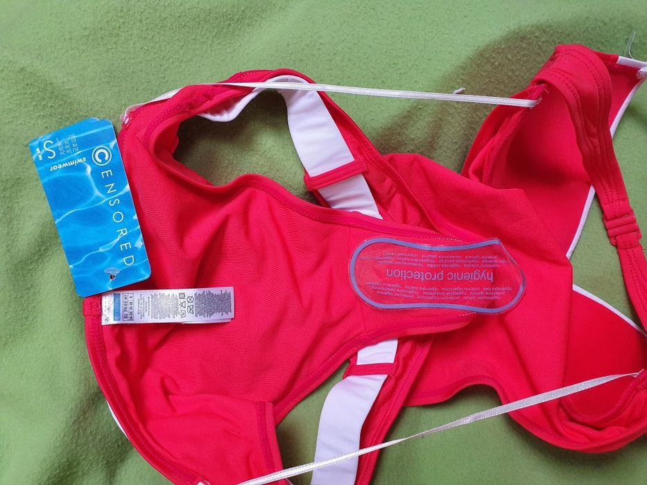 Kostium kąpielowy czerwony jednoczęściowy CENSORED monokini r. S