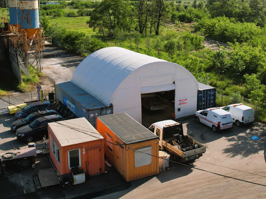 Zadaszenie Kontenerowe 10x12m 900/m2 magazynowy, wiata kontenerowa)