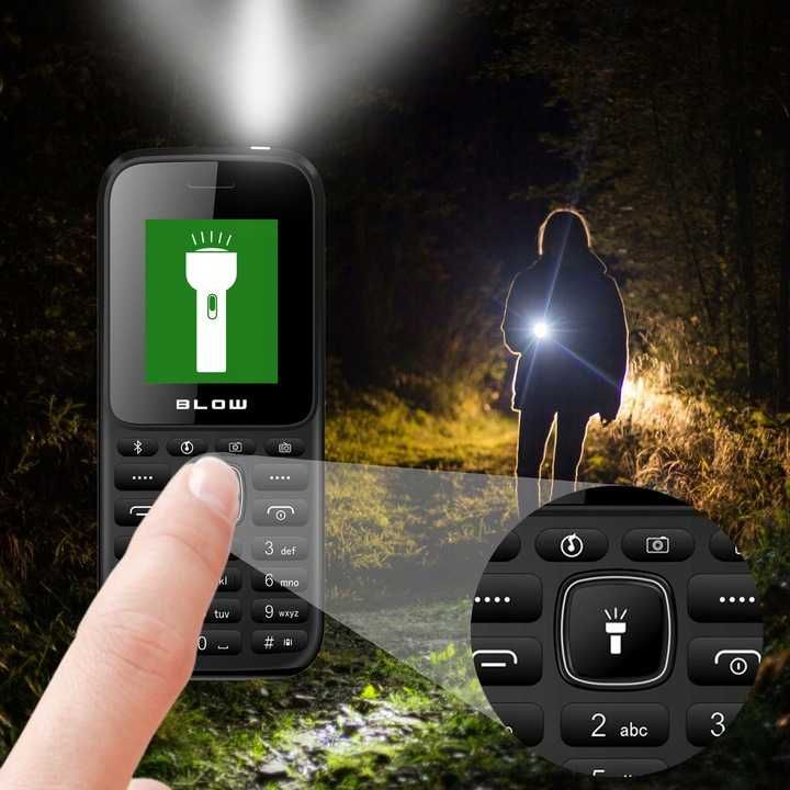 Telefon Dla Seniora Głośny Aparat Latarka Radio Dual Sim Bluetooth