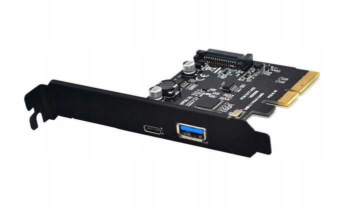 Karta rozszerzeń PCI E na USB 3.1 Gen2 10 Gb/s, typ A+typ C