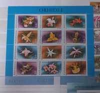 Znaczki pocztowe - kwiaty - czyste - arkusik - Rumunia - Orchidea
