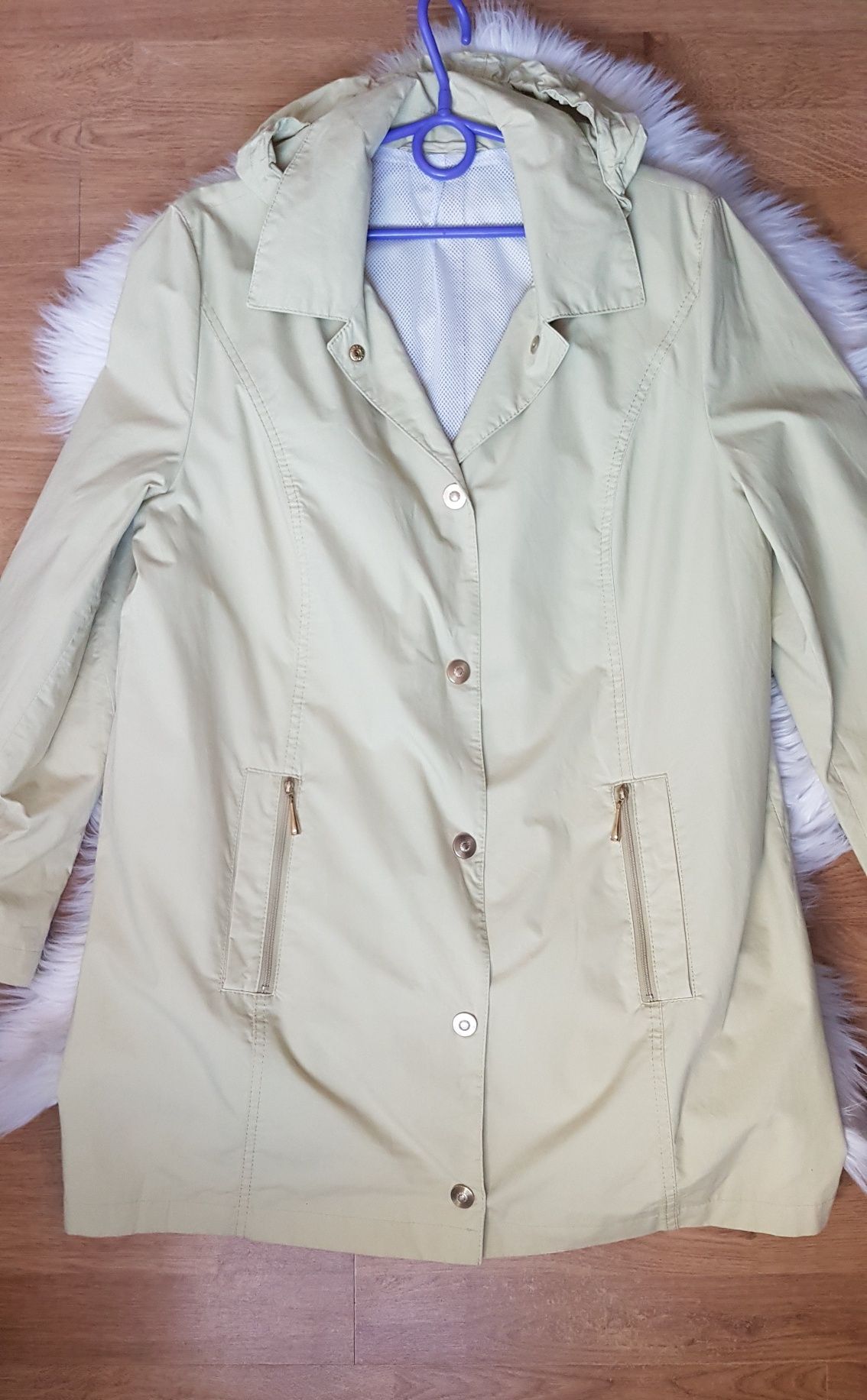 Bawełniany płaszcz/kurtka pastelowy seledyn M(38)/L(40)
