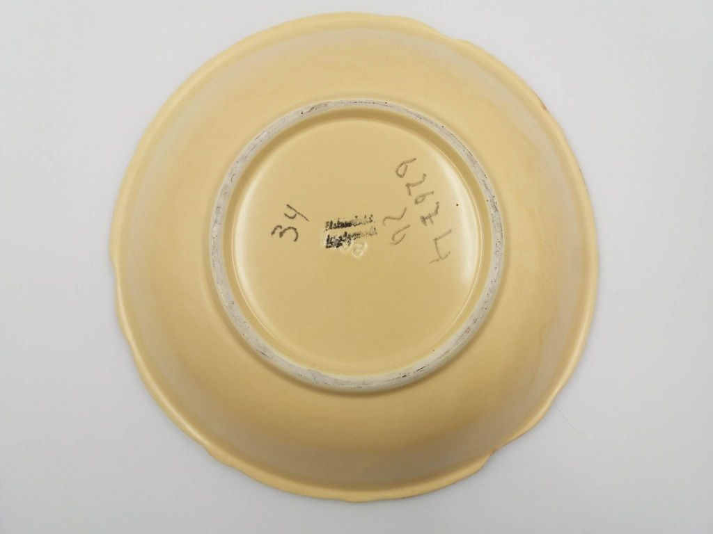 Ładna z sygnowana ręcznie malowana ceramiczna patera PRL