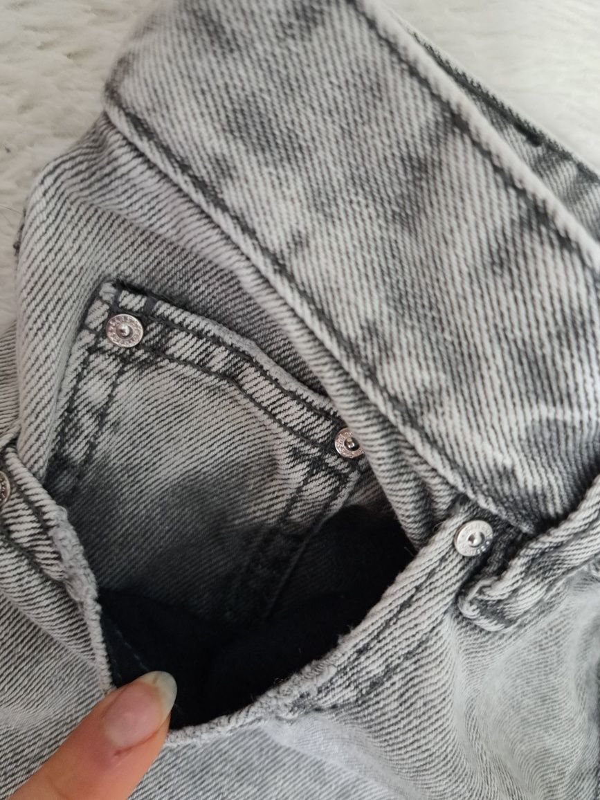 Mom fit jeansy sinsay szare spodnie luźne 34 XS