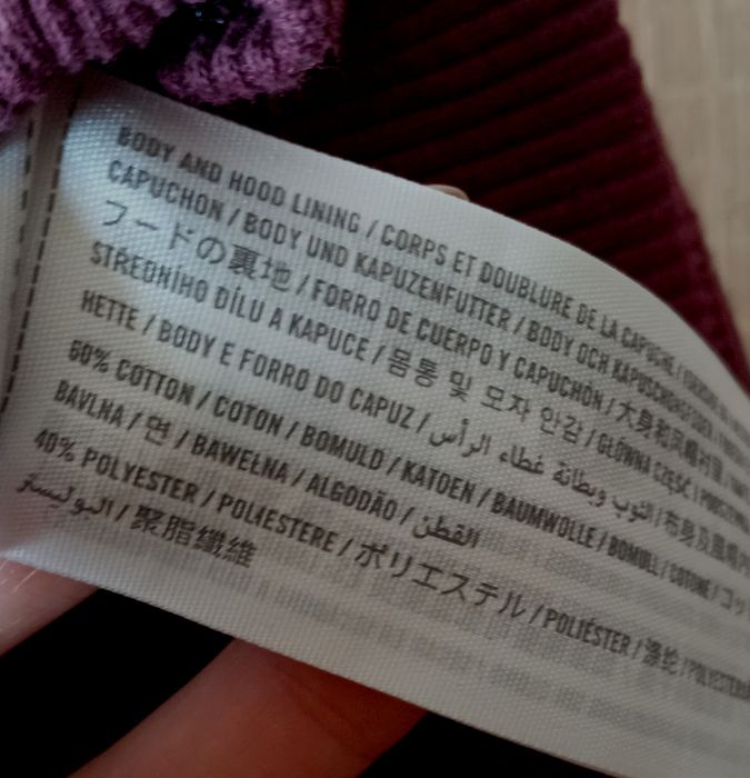 Fioletowa bawełniana bluza z kapturem, Hollister, rozmiar M