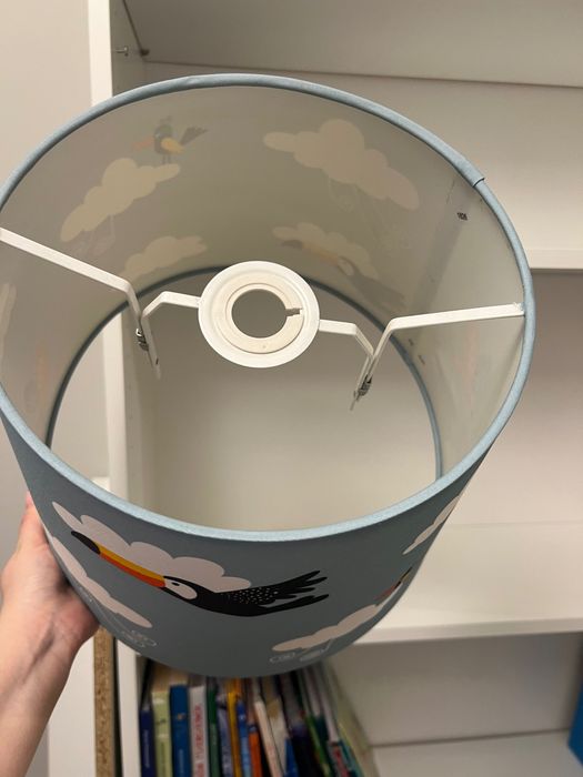 IKEA TROLLAKULLA klosz dzieci niebieski ptaki 33cm