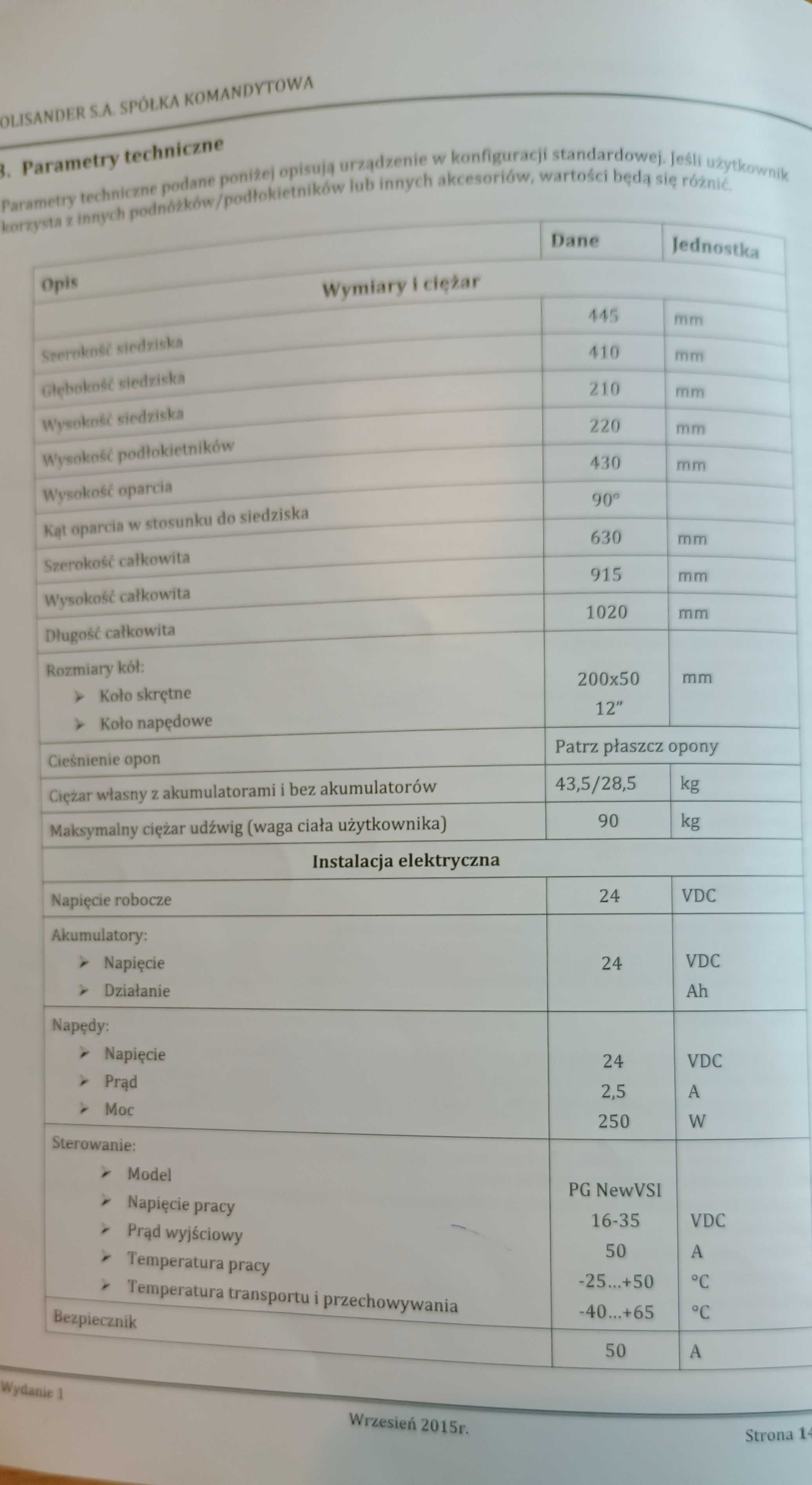 Wózek inwalidzki elektryczny
