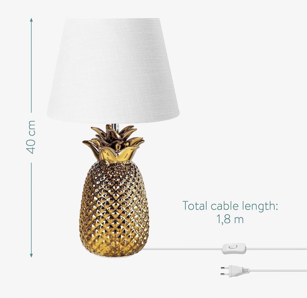 Navaris Lampa stołowa w kształcie ananasa – wysokość 40 cm