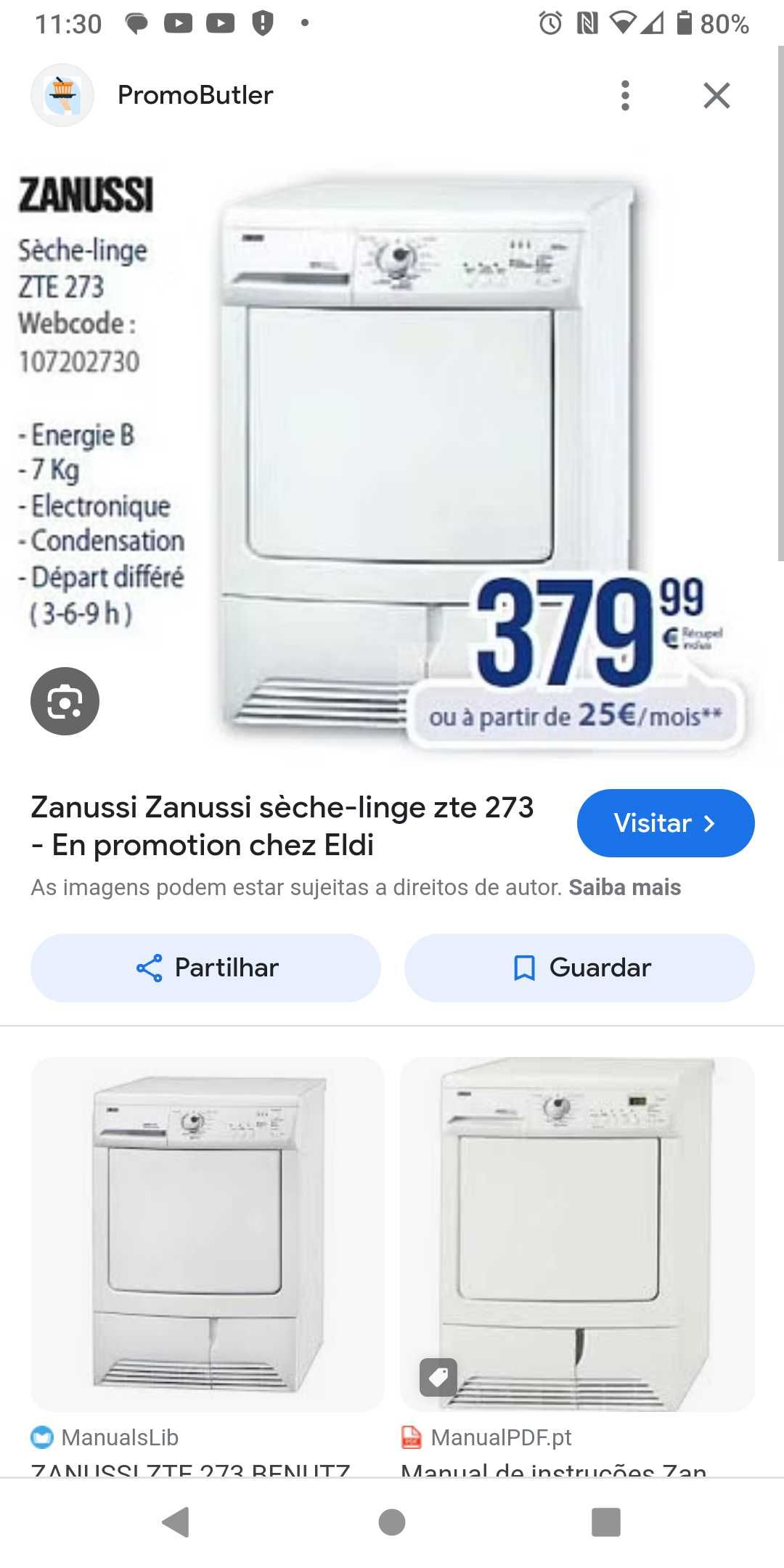 2 secadores de roupa de bomba de calor 7kg modelo ZTE 273  e Whirlpool