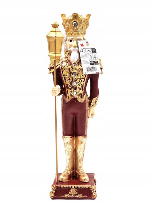 Figurka dziadek do orzechów złoty glamour duży 38 cm DUŻY