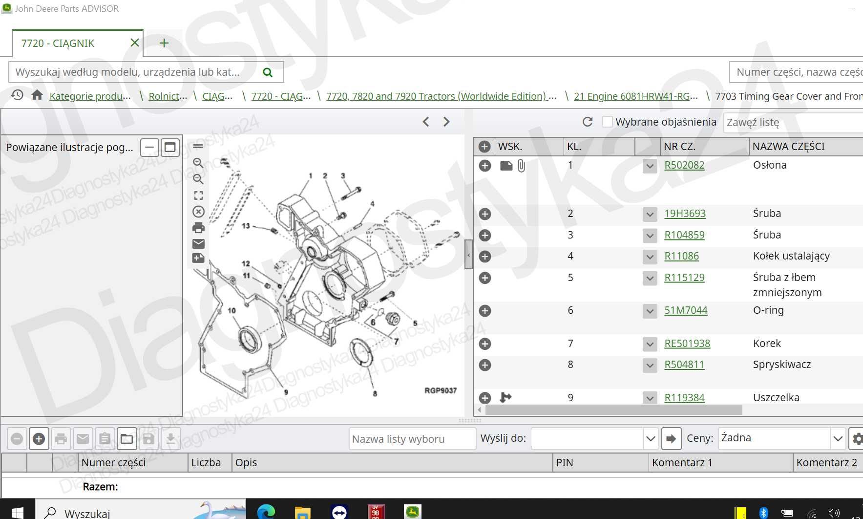 John Deere Parts Advisor KATALOG CZĘŚCI Maszyny Rolnicze Traktory PL