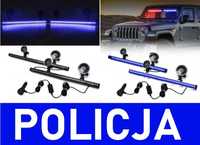 POLICJA Niebieskie BLUE 3030SMD 96LED STROBO 2x Belka CBŚP 86cm 12/24V