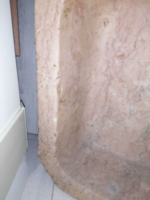 Lava-Loiças rústico em pedra Lioz e mármore - Vintage