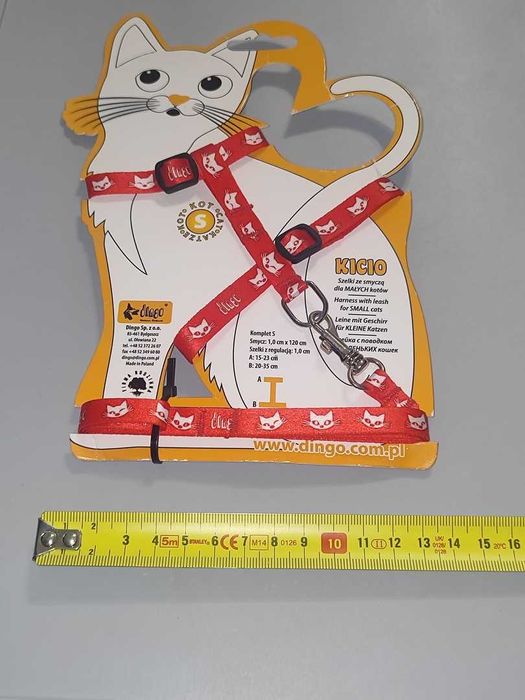 Szelki Dla Małego Kota Rozmiar S Dingo Czerwone Nowe