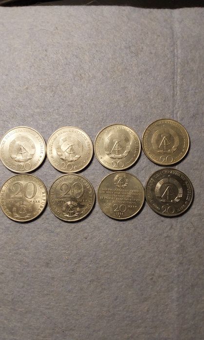 Полный Набор юбилейных монет Германия ГДР 10 и 20 марок всего 23 монет