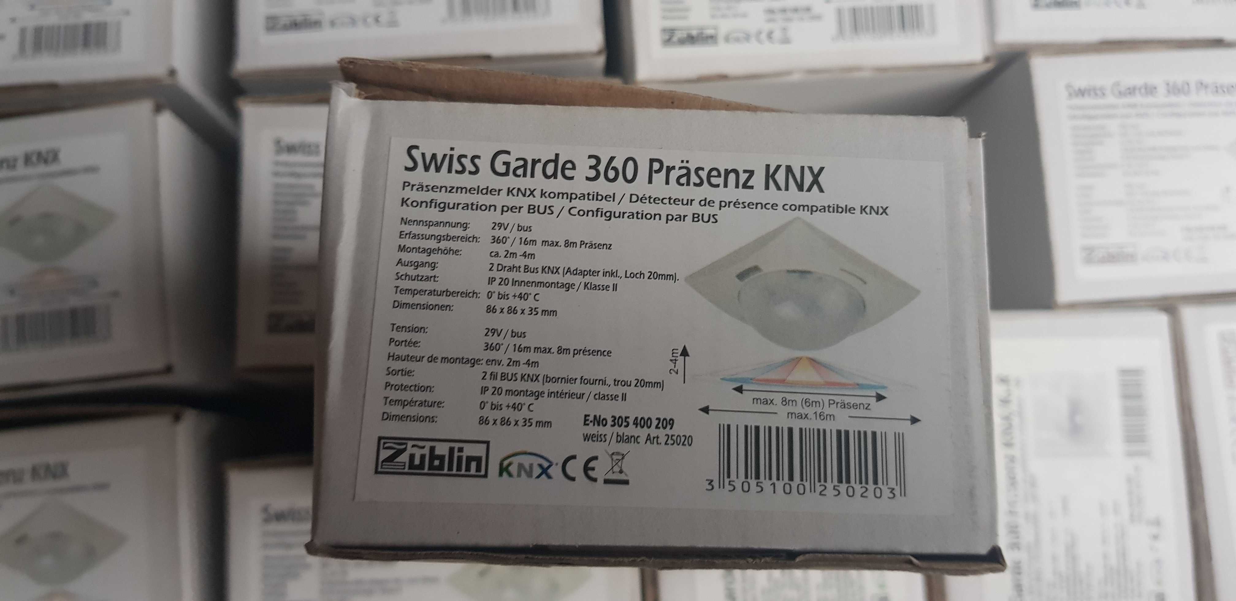 Czujnik Ruchu Obecności Zublin Swiss Garde Presence KNX 16m 360st.