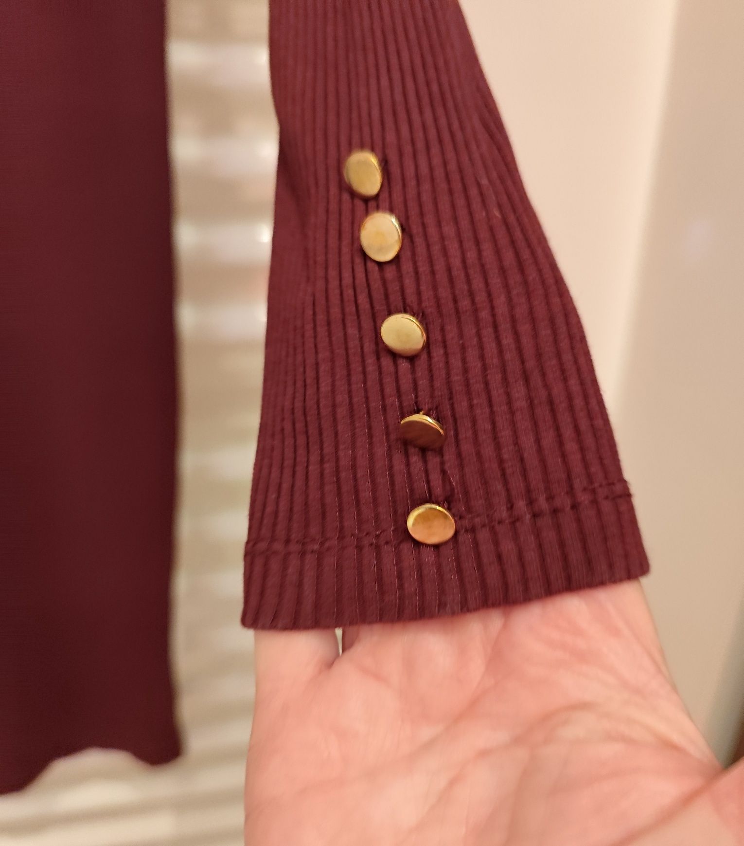 Reserved -burgundow, a bawelniana sukienka mini