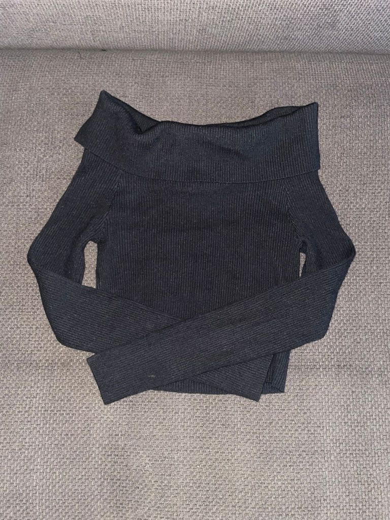 Sweter sweterek bluzka bez ramion odkryte ramiona XS h&m