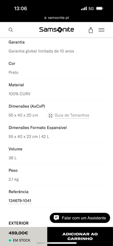 Samsonite conjunto de 2  malas C-Lite topo de gama