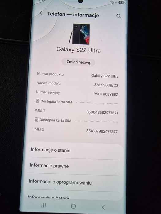 telefon samsung s22 ultra 12 ramu 256 romu