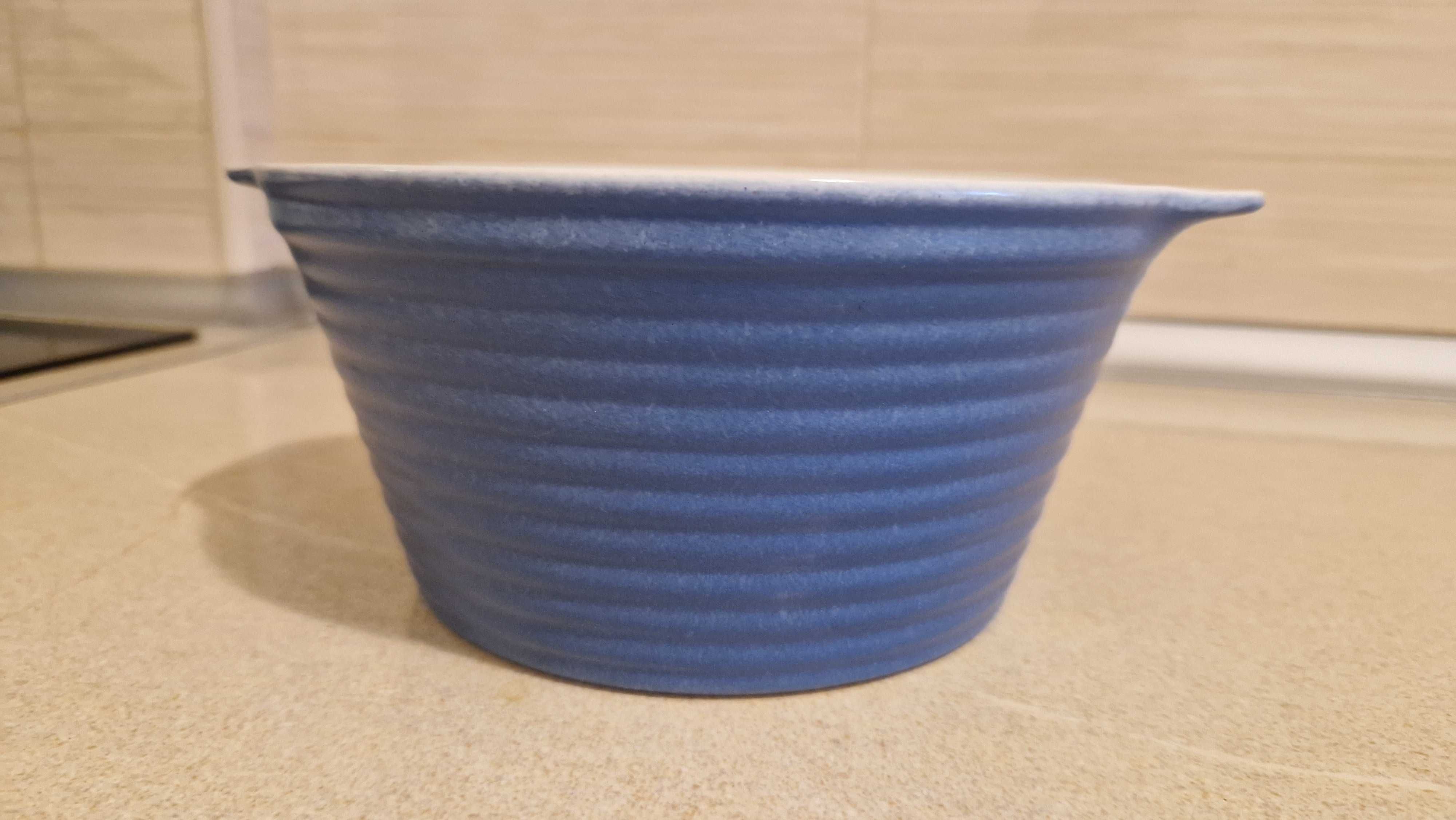 Taça de servir, pode ir ao forno, azul e branco