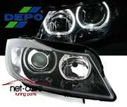 Reflektory lampy przednie przód BMW 3 E90 E91 -11 Angel Eyes LED