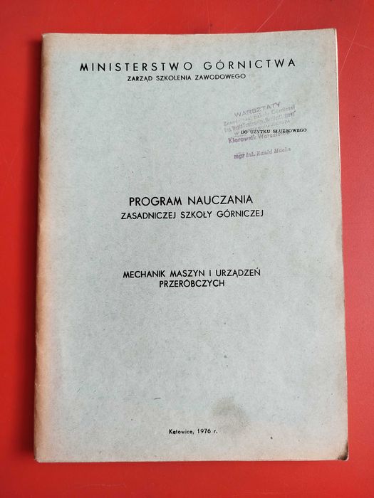 Program nauczania, Mechanik maszyn i urządzeń przeróbczych