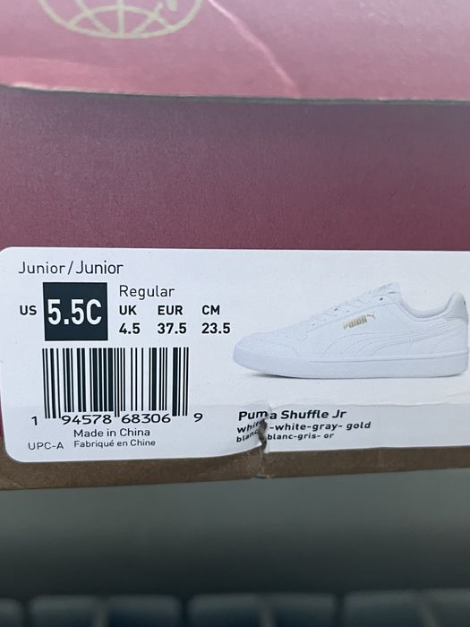 Кросівки на підлітка Puma Shuffle Jr оригінал р. 36 37 24 см