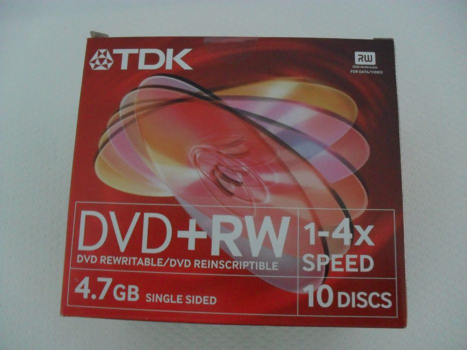 Discos DVD-RW virgens com caixa (10 un)
