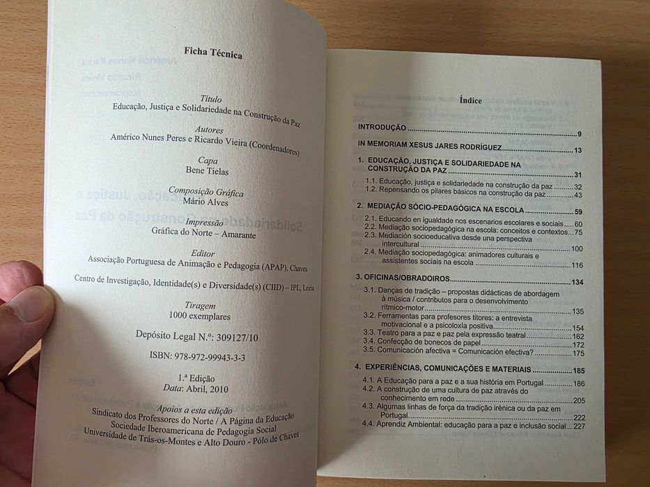 Livro "Educação, Justiça e Solidariedade na Construção da Paz"