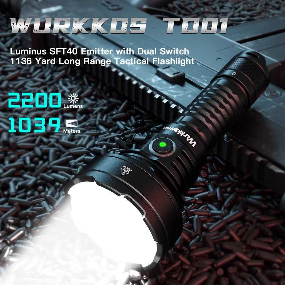 Latarka taktyczna Wurkkos TD01 2200lm + akumulator
