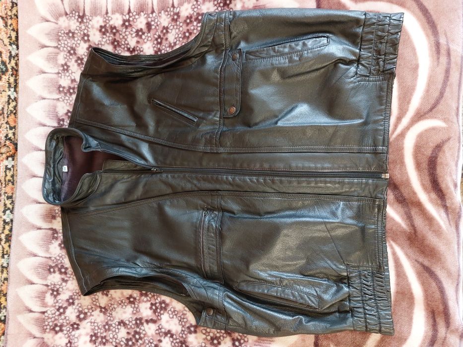 Куртка бомбер чоловіча шкіряна 54 розмір