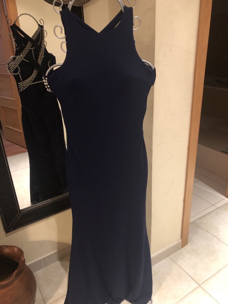 Vestido de cerimónia azul escuro