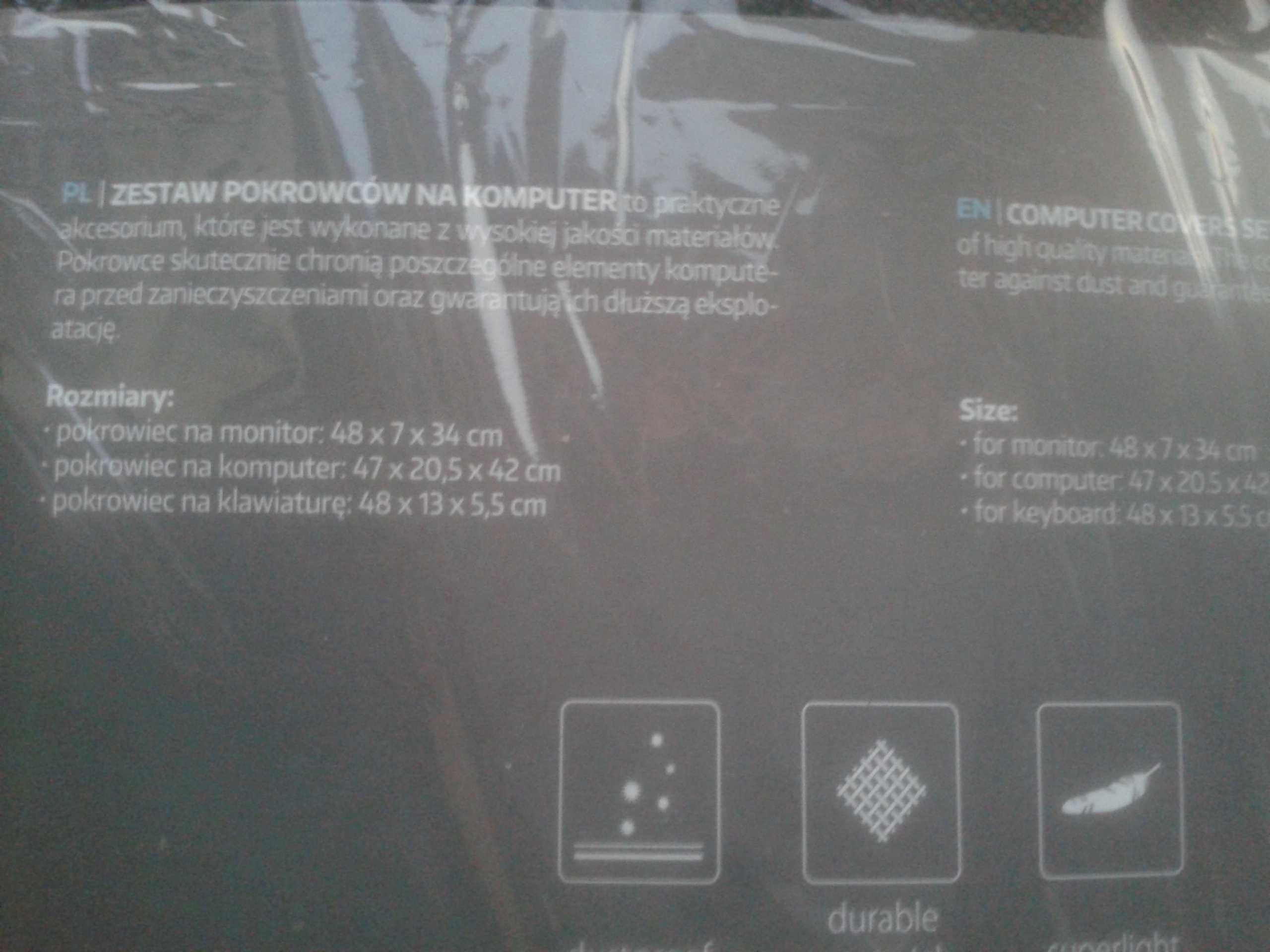 Pokrowiec przeciwkurzowy na komputer stacjonarny 3 w 1 Setty