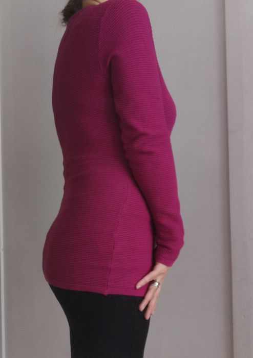 Bluzka różowa fuksja z wiskozy sweter S M 38  ciepły