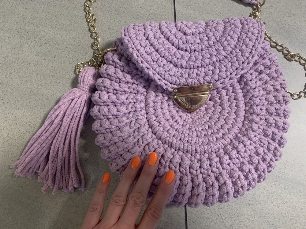Torebka ze sznurka pleciona handmade