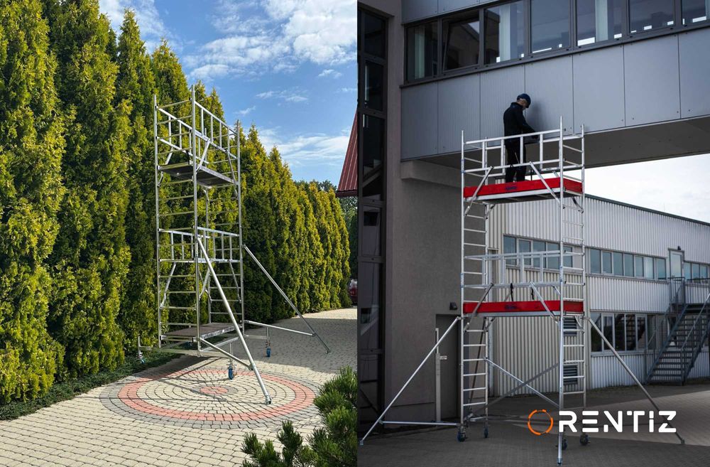 Rusztowanie aluminiowe jezdne, przejezdne - wynajem, wypożyczalnia