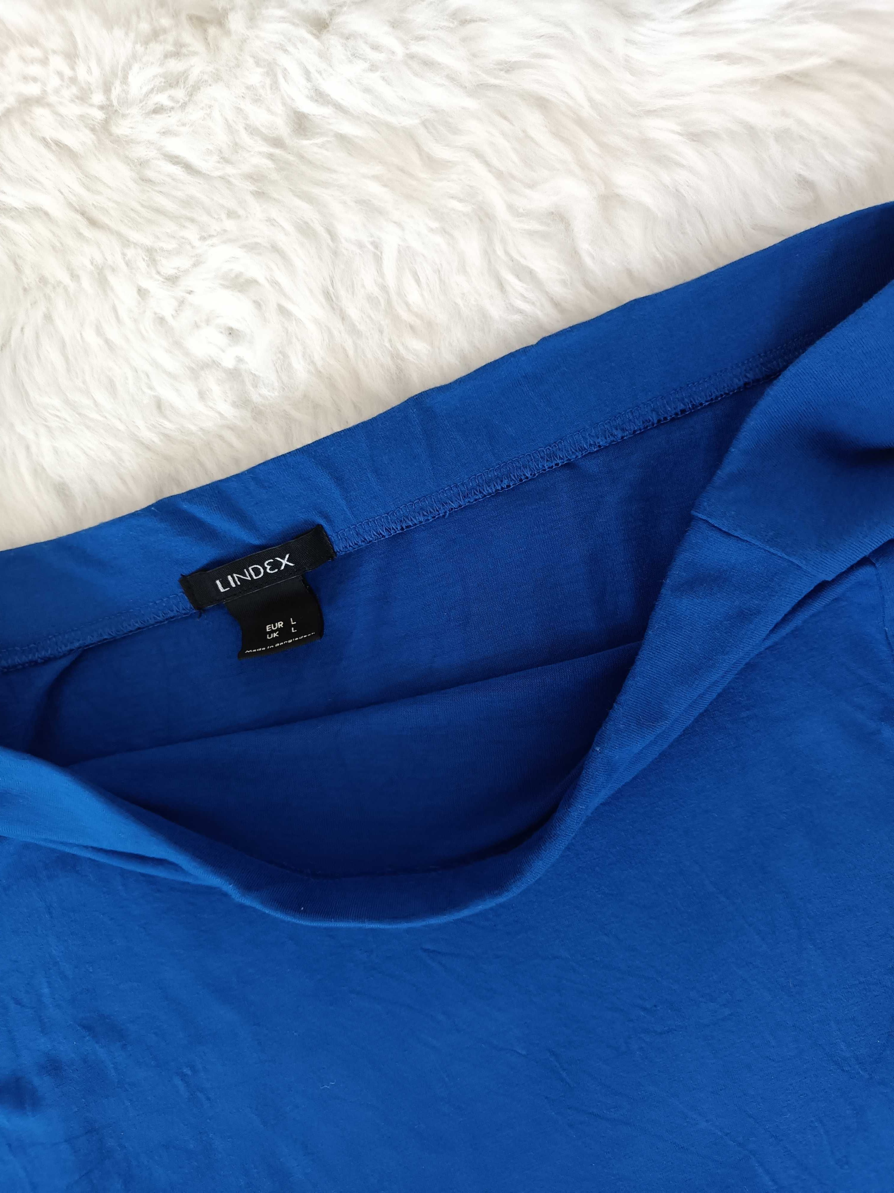 piękna chabrowa spódnica z rozcięciem L XL