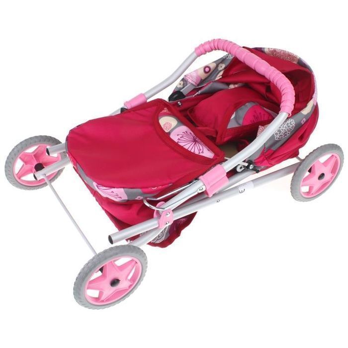 Wózek dla lalek głęboki - malinowy