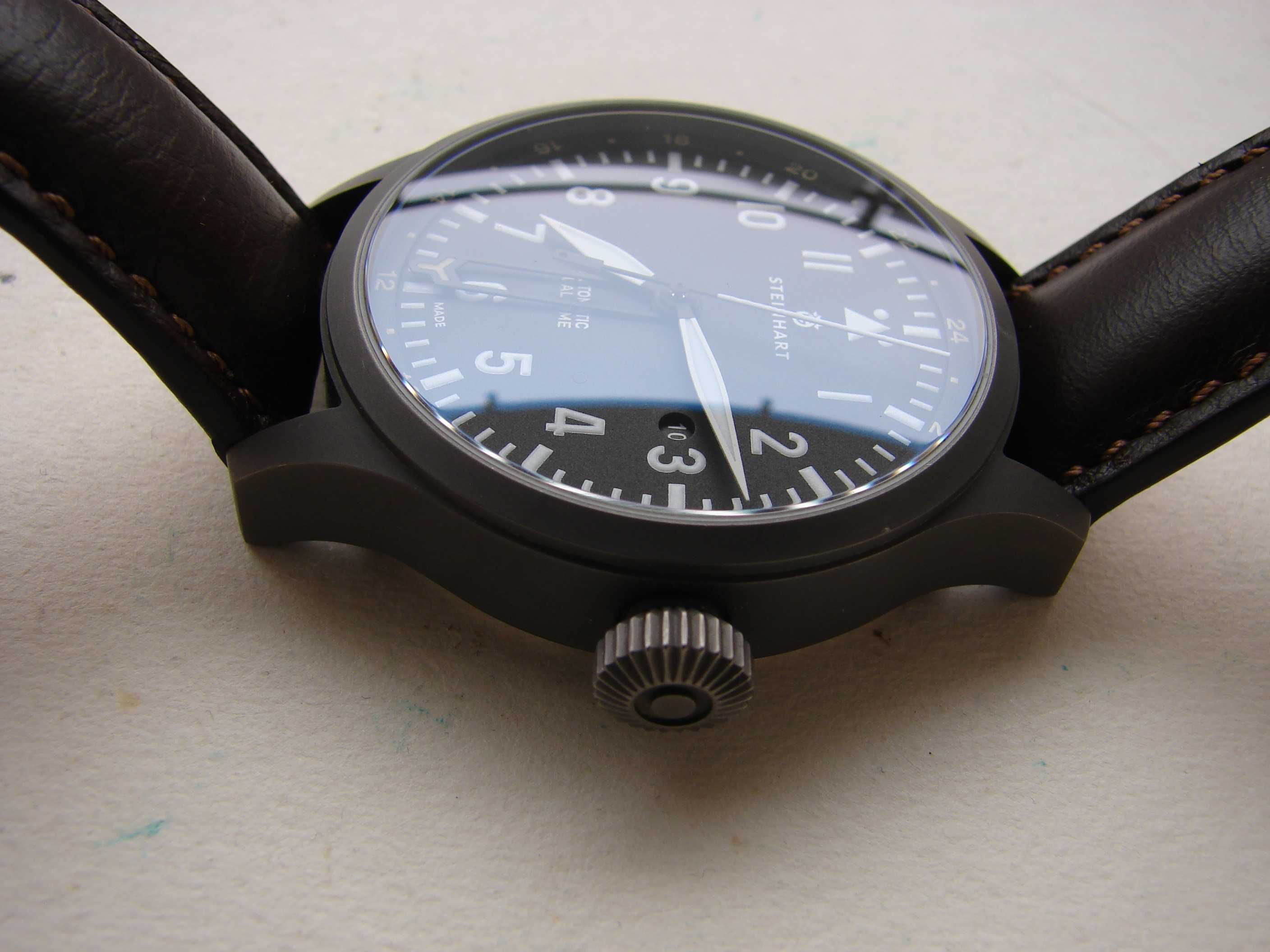 Zegarek automatyczny tytan Swiss ETA szafir Pilot Steinhart tool watch