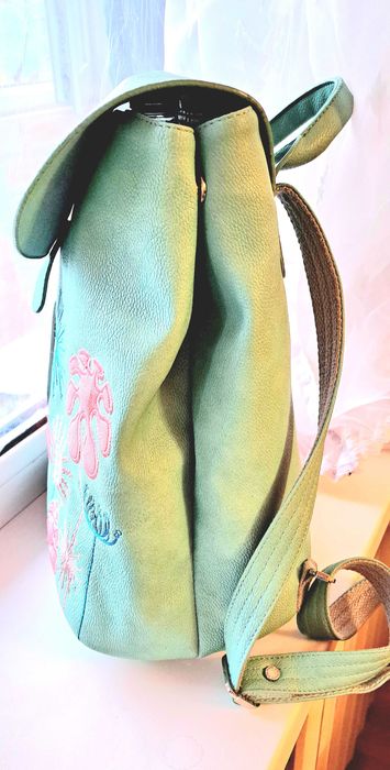 Рюкзак сумка из экокожи, мятного цвета с аппликацией Alba Soboni бренд