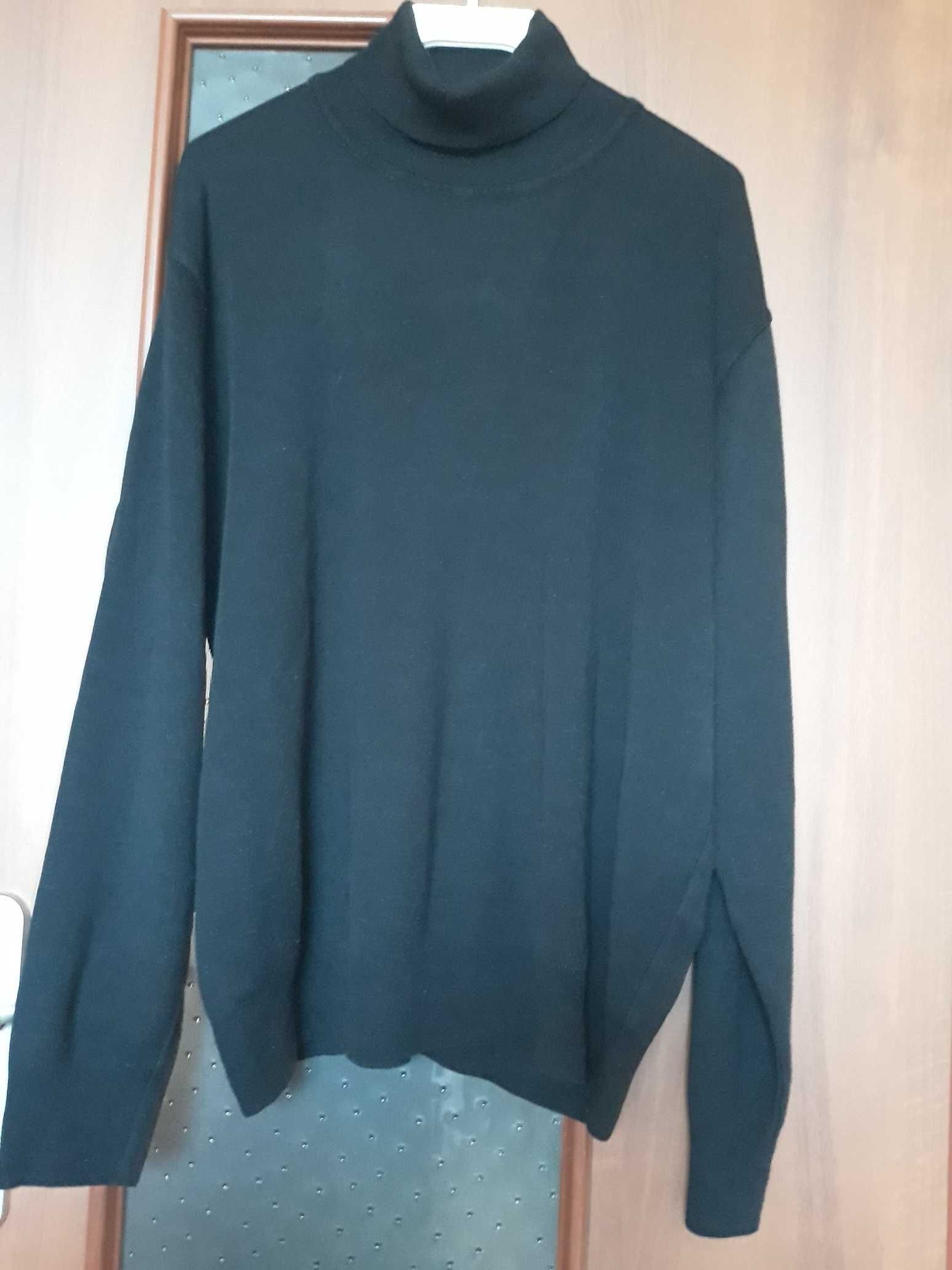 Czarny golf sweter męski Devir wełna, akryl rozmiar XL