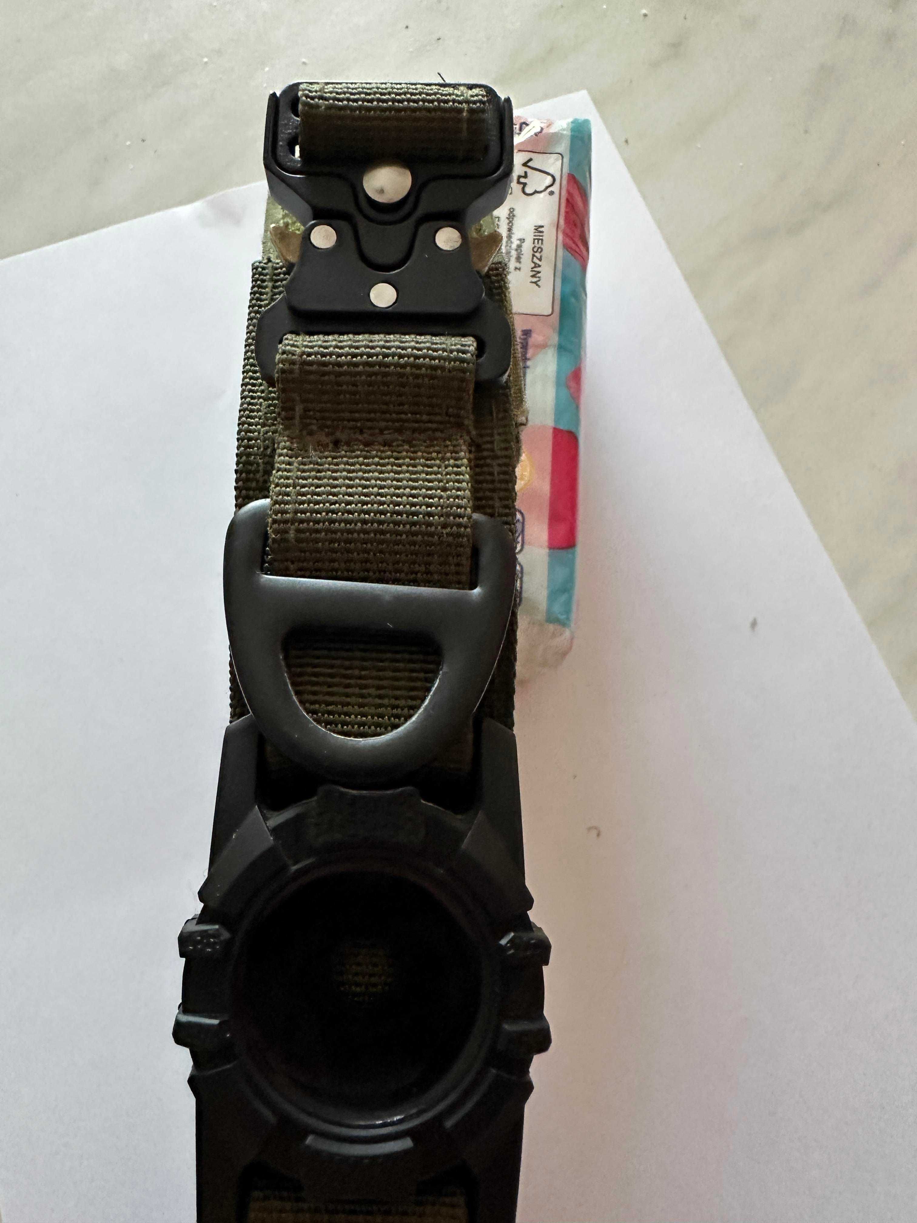 Obroża taktyczna dla psa nylon z uchwytem Air Tag Apple rozm. L