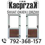 DRZWI Kacprzak 110x210 Drzwi ZEWNĘTRZNE PCV Sklepowe Orzech Lewe Prawe