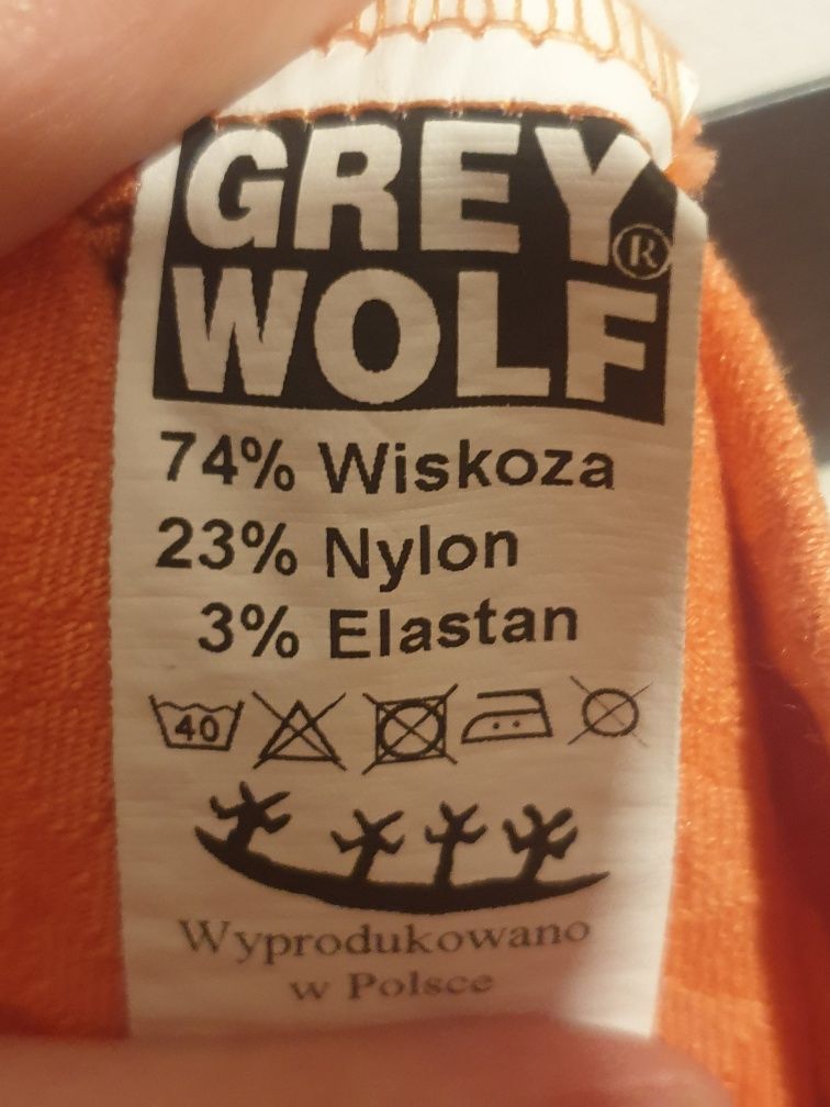 Sukienka S Grey Wolf pomaranczowa z kokardą w pasie